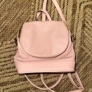 Pink Leather Mini Backpack